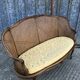 Antique Louis XV bench in solid walnut and caning