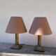 Paire de lampes en métal argenté Louis XVI Cailar Bayard XIXek