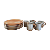 Set Grès du Marais dessert plates and cups
