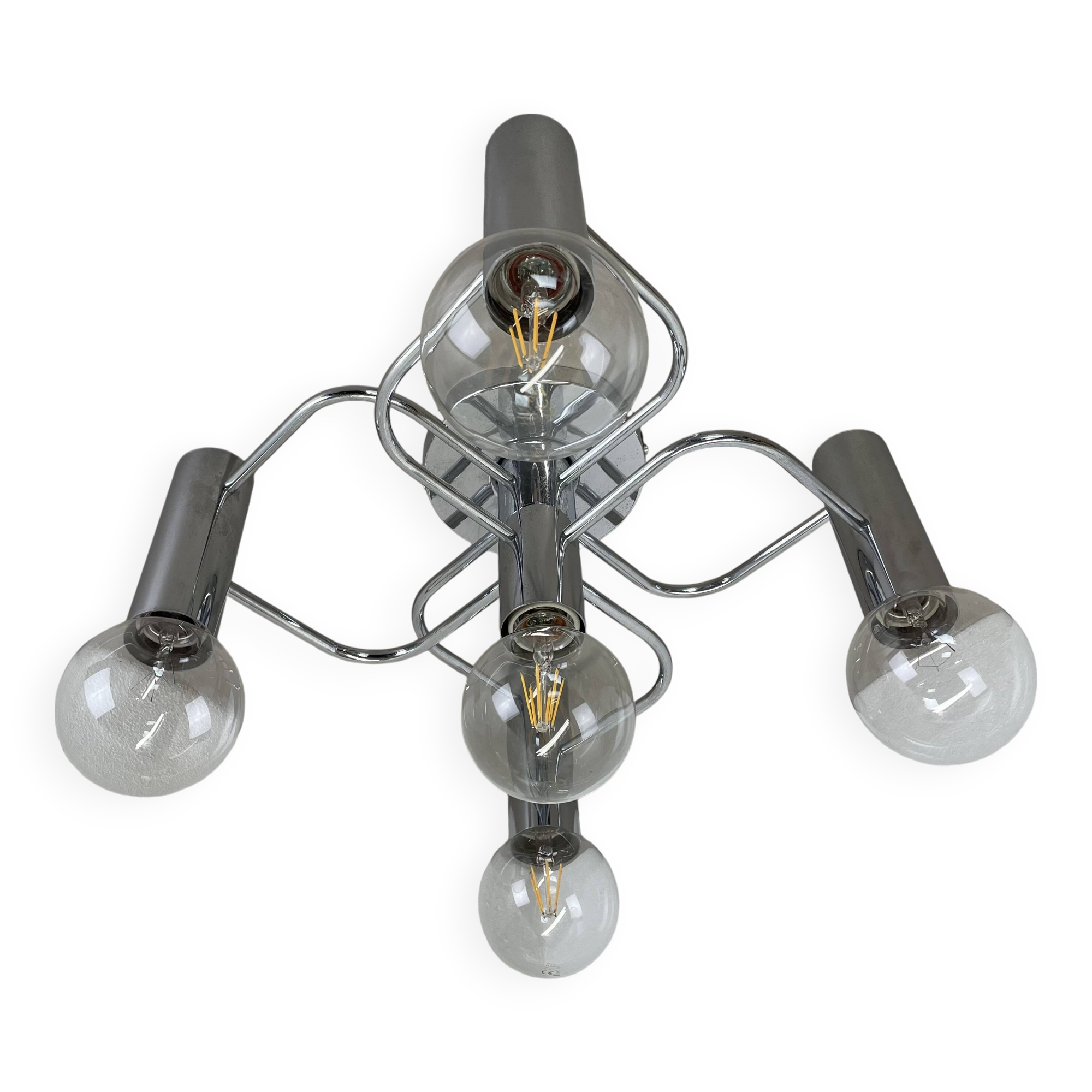 Beautiful 5-light sciolari ceiling light sconces by leola leuchten germany 1970s