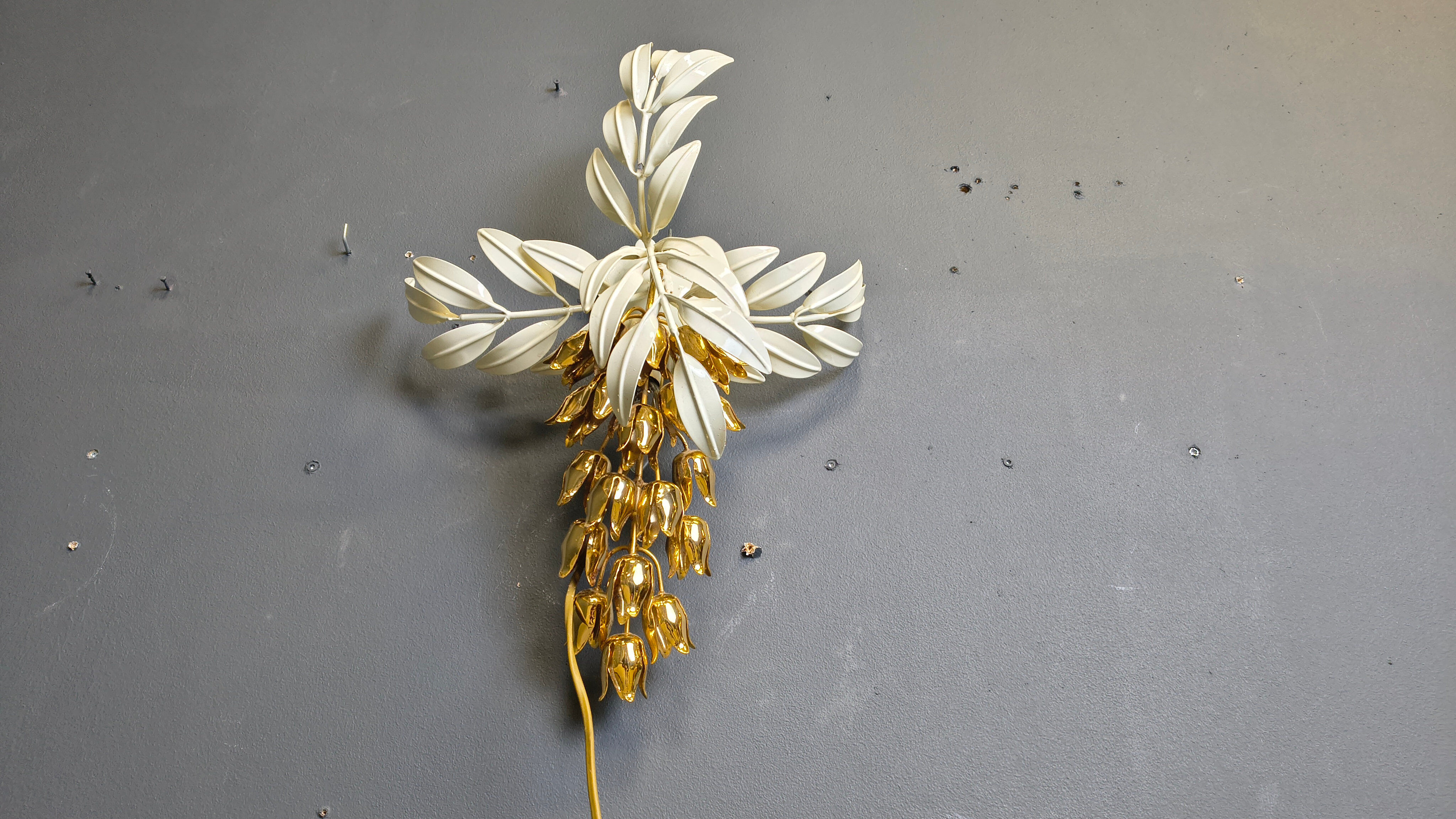 Vintage floral wall lamp by Hans Kögl, 1970s
