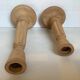 Pair of natural wood candlesticks