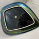 Verceram France's iridescent black and white vintage cheese platter