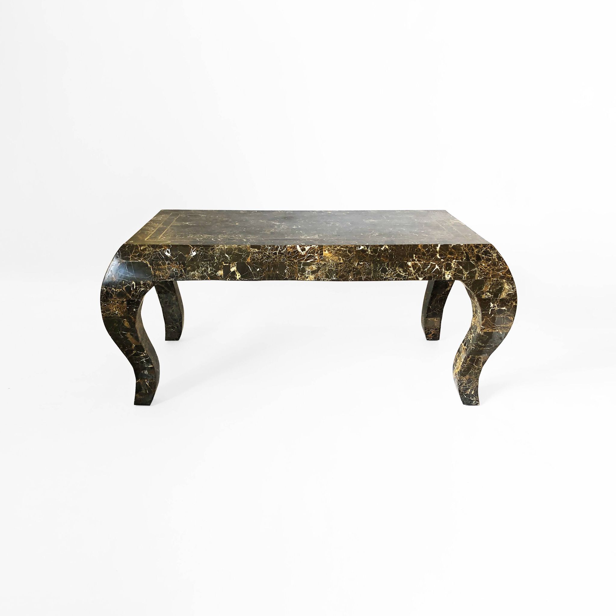 Maitland smith tessellated marble coffee table 1980s vintage usa rare emperador 1970s