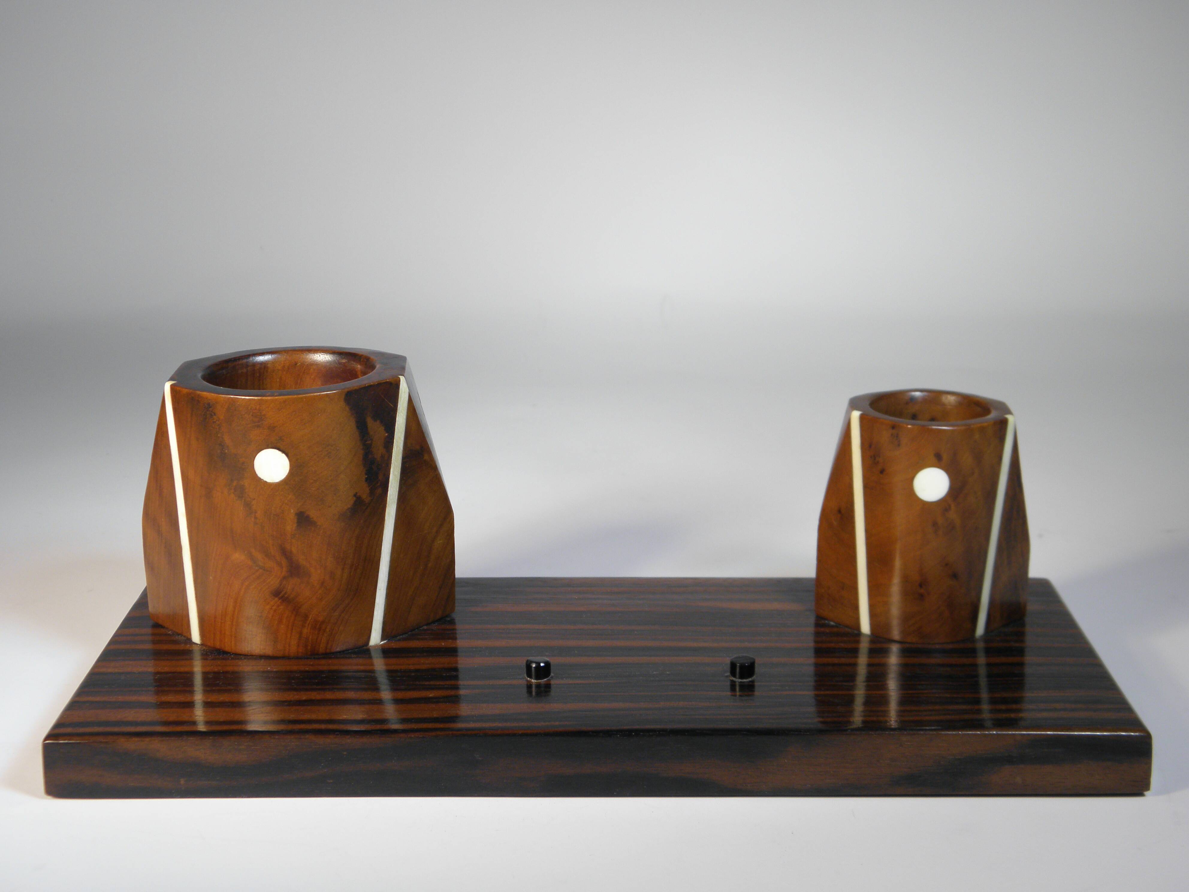 SET DE BUREAU en EBENE de MACASSAR