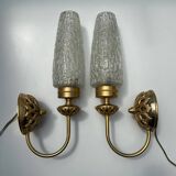 Paire d'appliques en laiton France