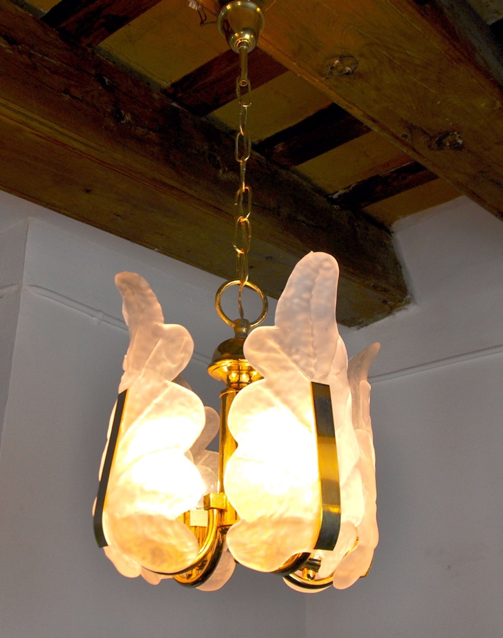 "Leaf" chandelier by Carl Fagerlund, Murano glass, Germany, 1970