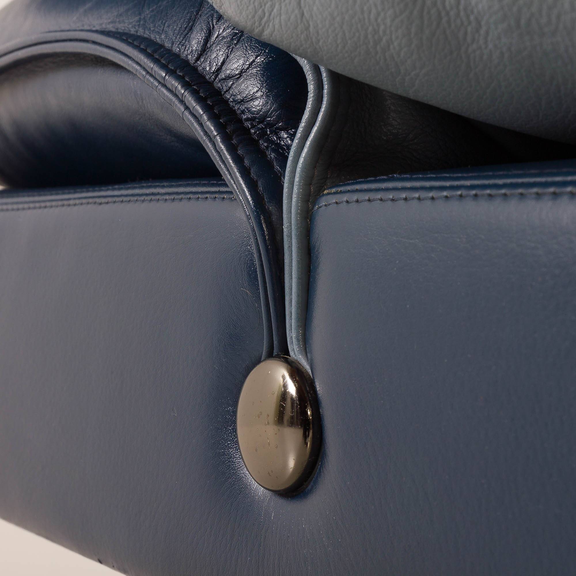 Vintage Poltrona Frau Space Age leather sofa, Italy 1980s