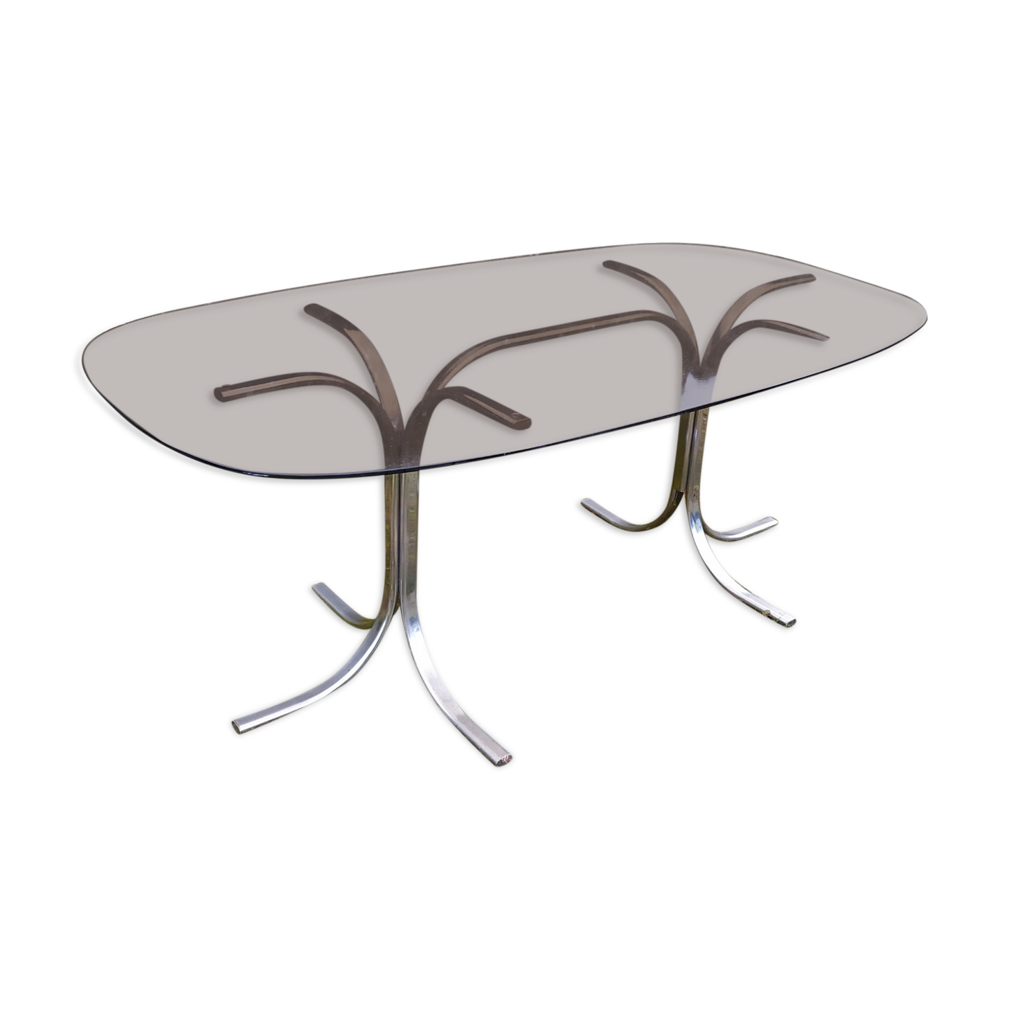 Table en verre années 70