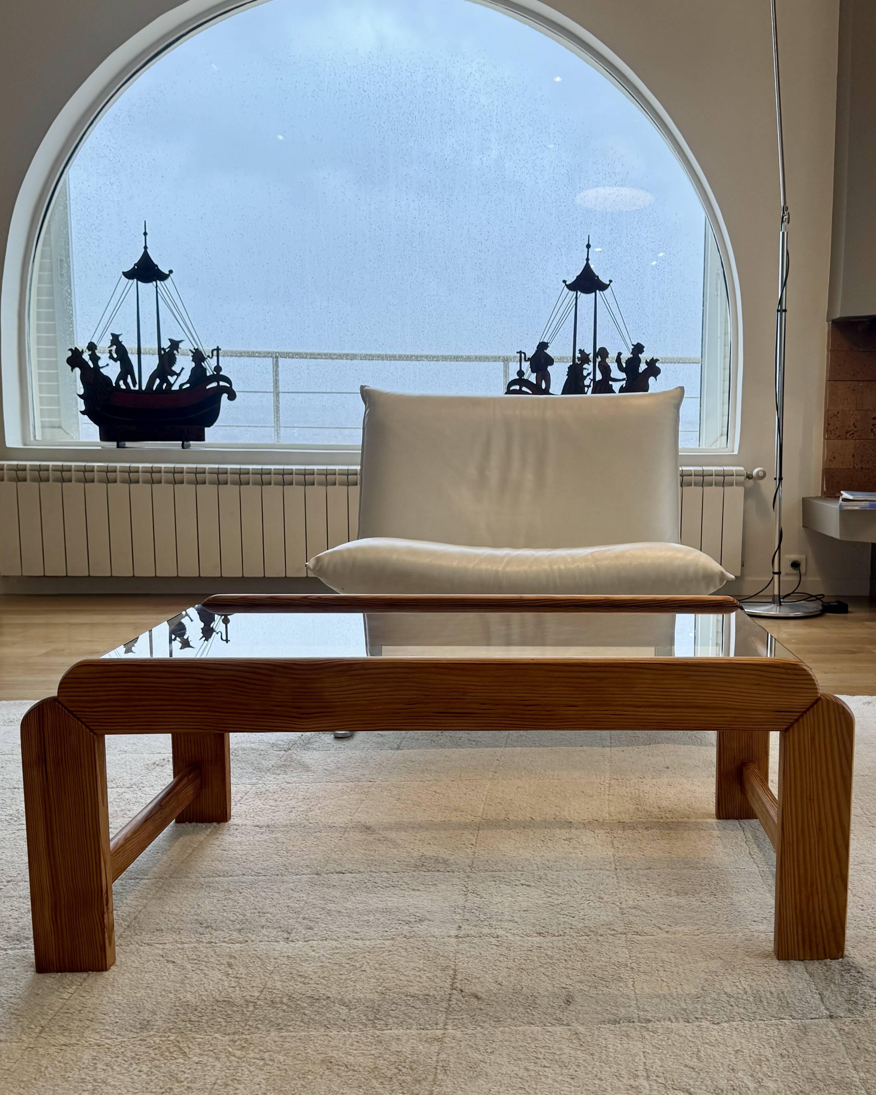 TRAVERSE - Coffee table in glass and wood