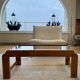 TRAVERSE - Coffee table in glass and wood