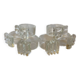 Six glass napkin rings