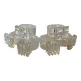 Six glass napkin rings