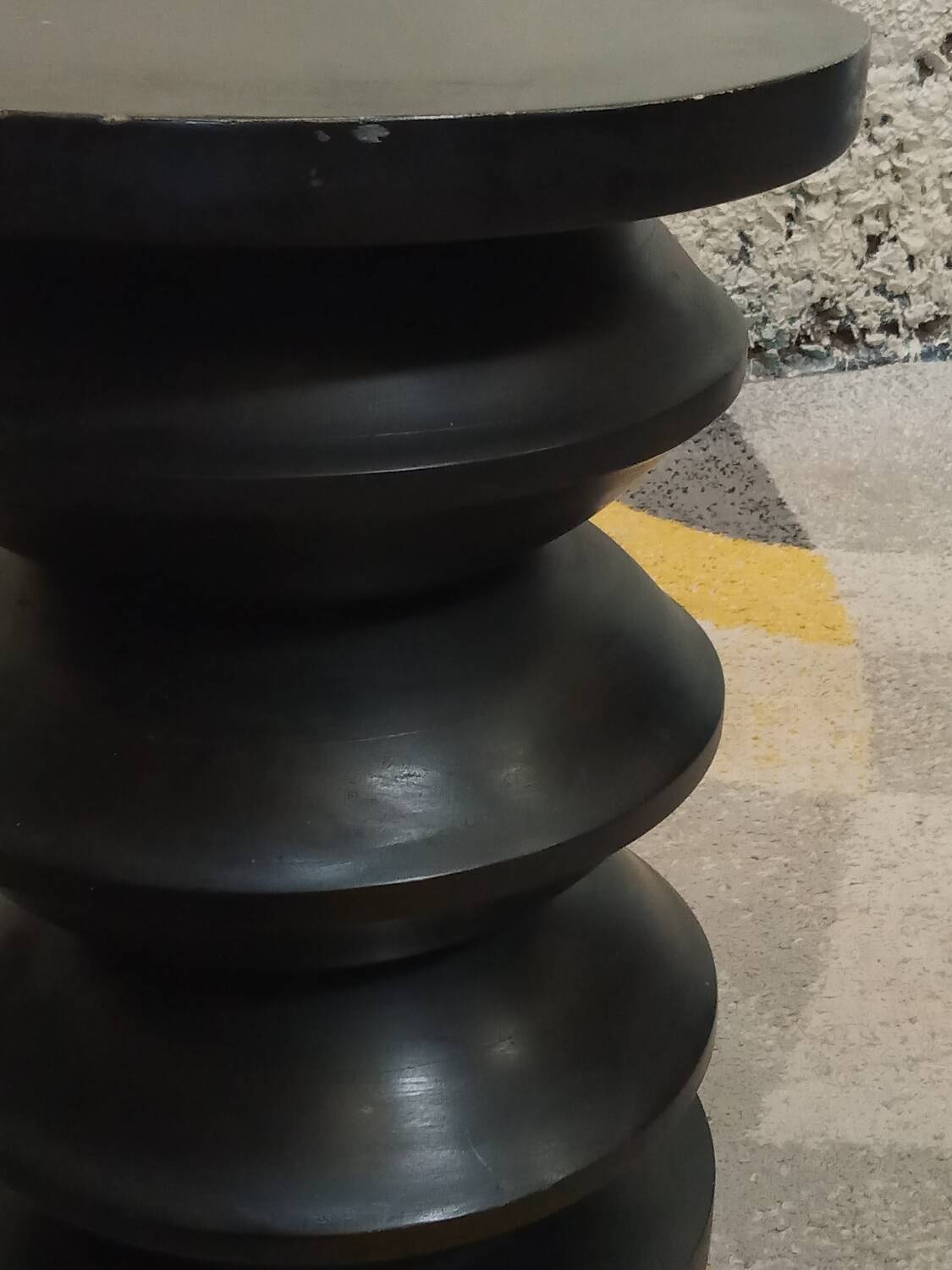 Black solid wood stool