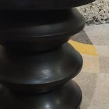 Black solid wood stool