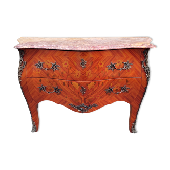 Louis XV chest of drawers in rosewood