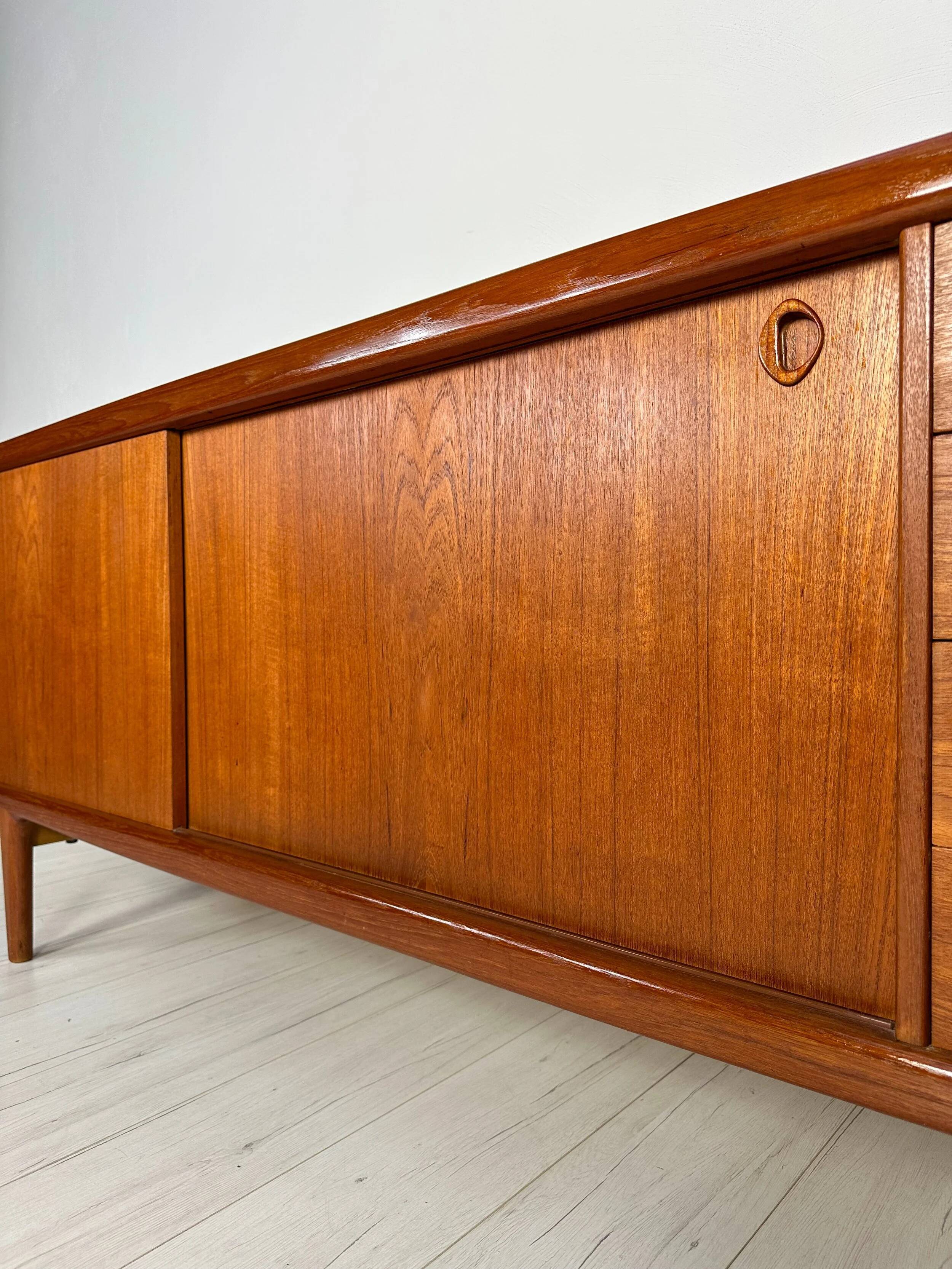 1960s Vintage Mid-Century Danish Teak Sideboard by H.P. Hansen
