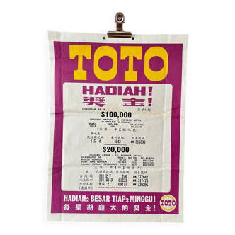 Original 1969 malaisie loterie jeu toto lotto campagne publicitaire