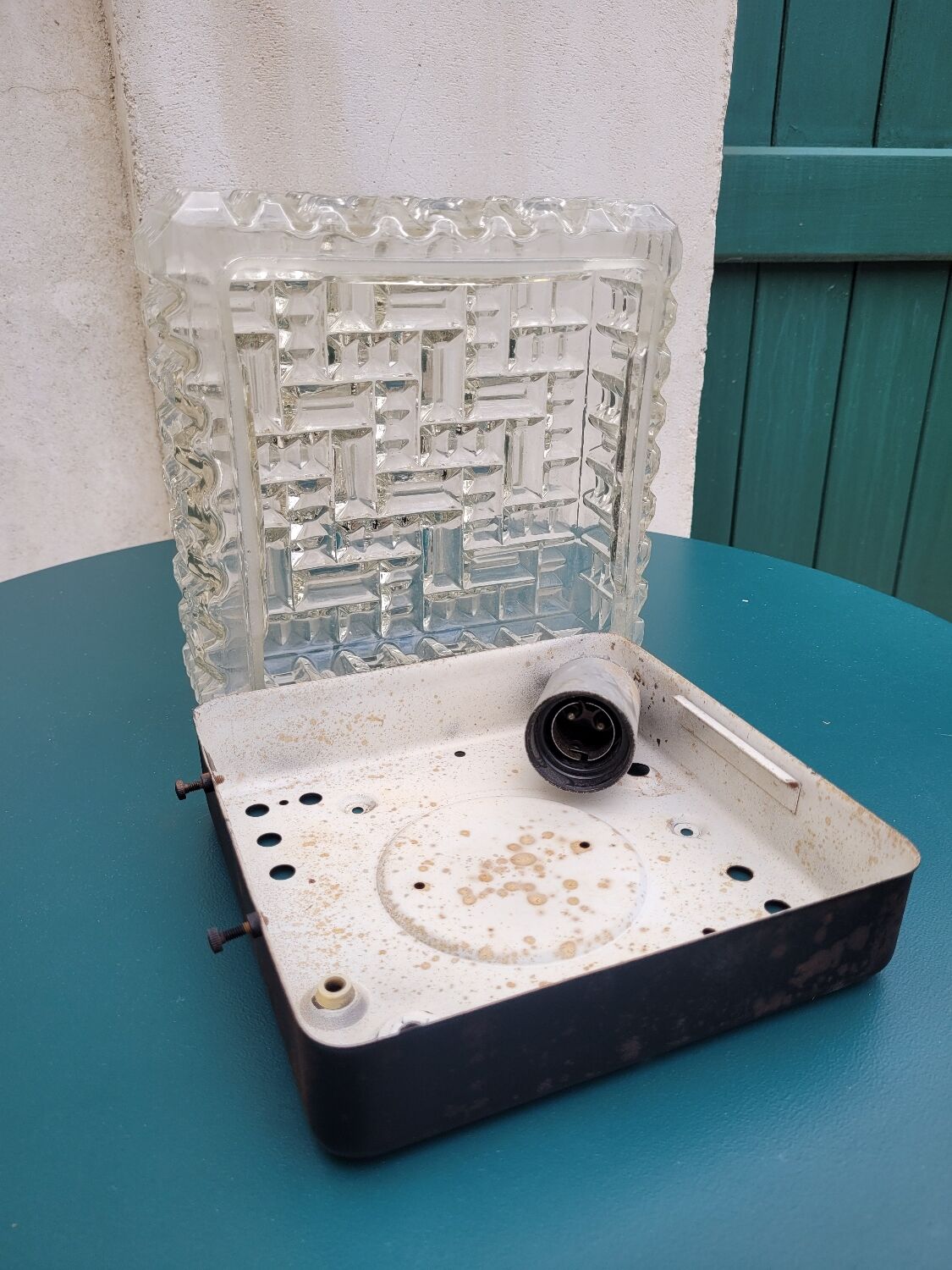 Square glass ceiling lamp