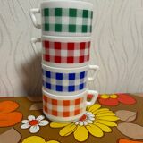 Arcopal gingham coffee cup vintage retro pops 70s