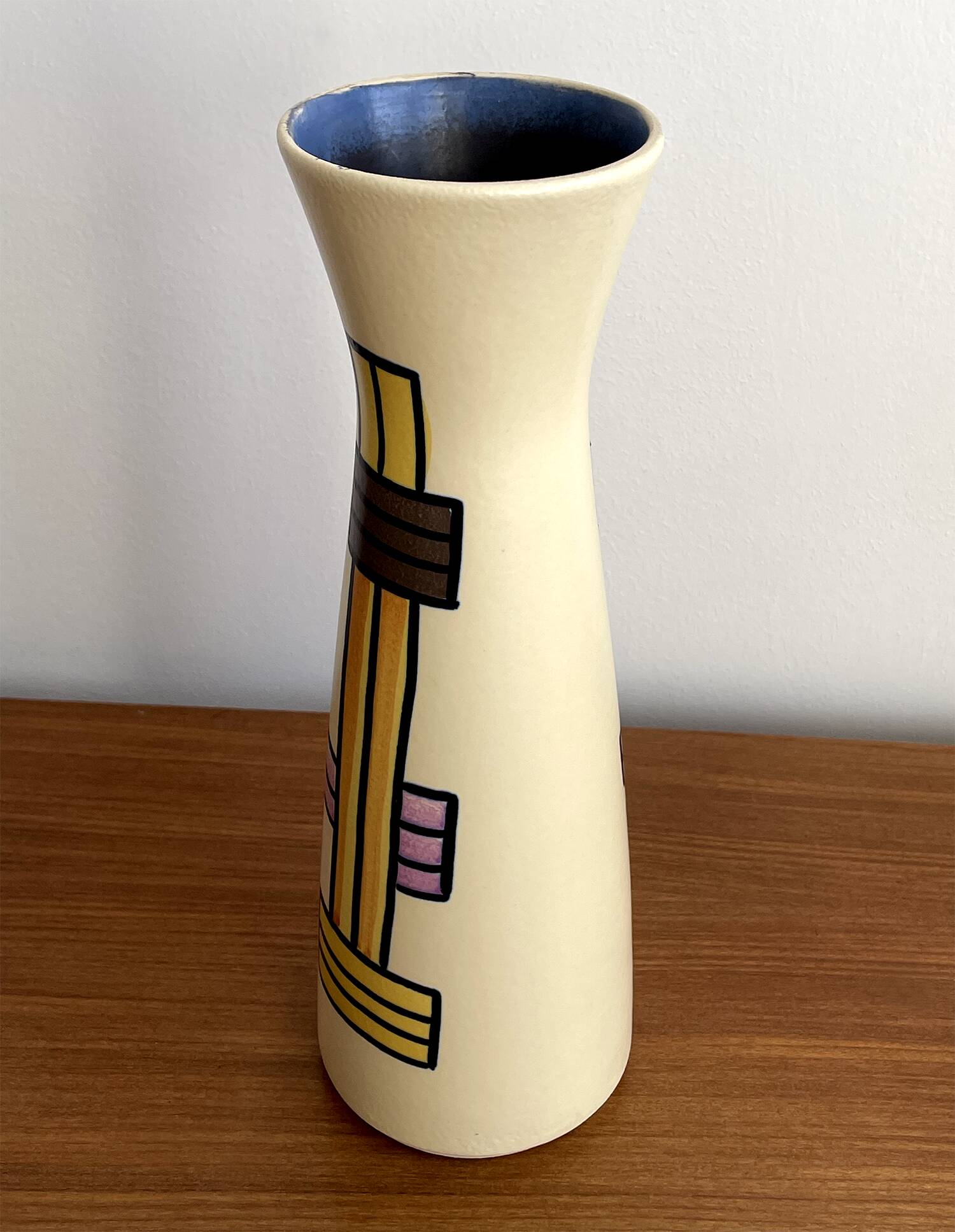 Vase Diabolo VEB Haldensleben 3148B - Design cylindrique moderne du milieu du siècle de la RDA est-allemande