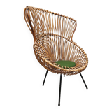 Vintage rattan lounge chair