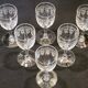 6 old glasses with engraved baccarat crystal wine stems
