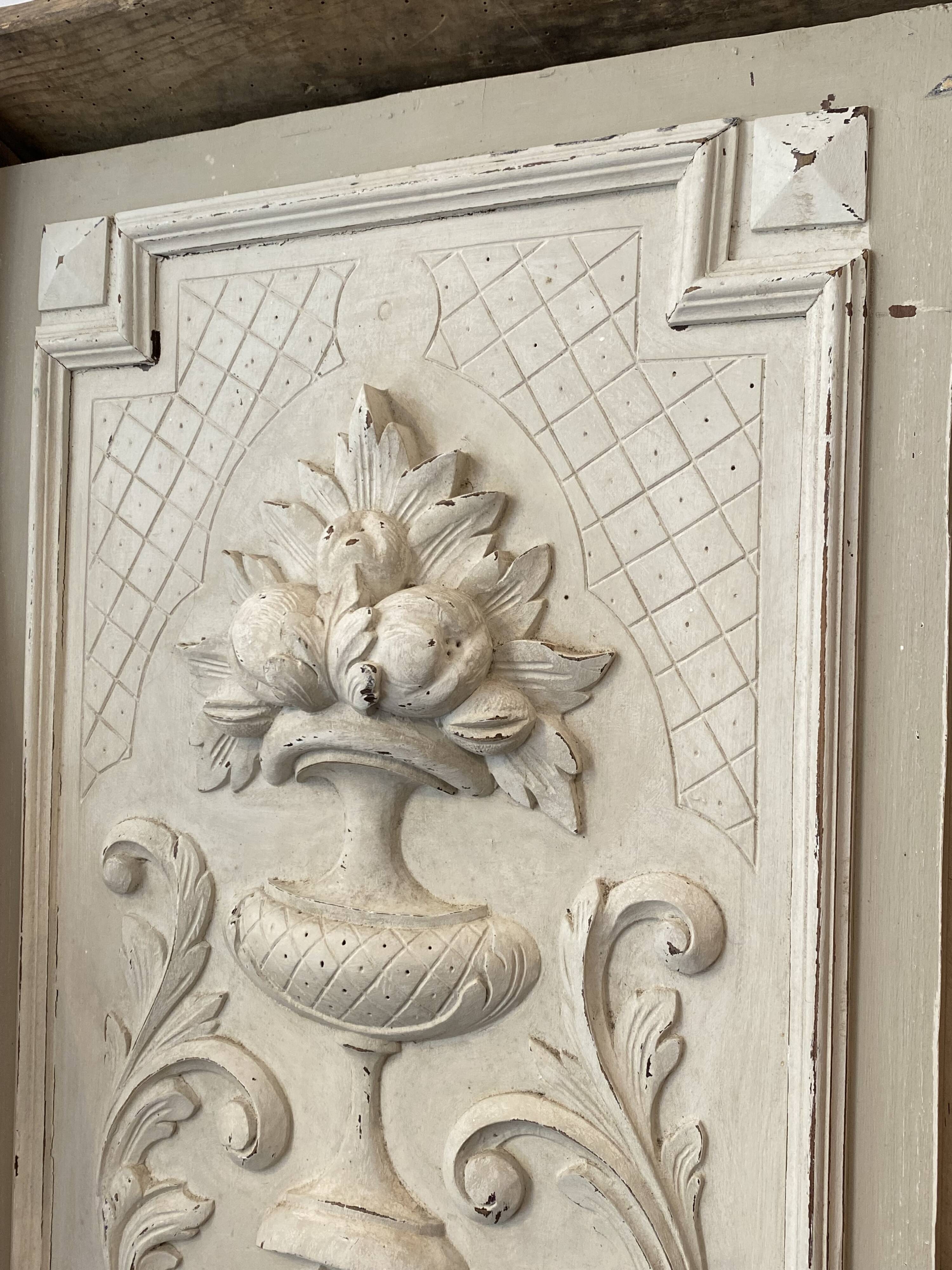Old carved panel with patina