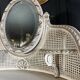 Coiffeuse du XIXe en bois peint et cannage de style Louis XVI