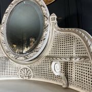 19th-century painted wood and caned dressing table in Louis XVI style.