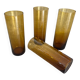 4 tall amber glasses from the 70s/80s