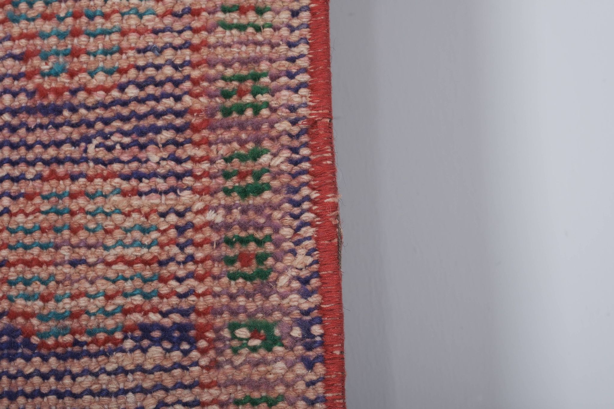 Tapis vintage turc de oushak tissé à la main 46x373 cm