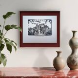 Loches, Indre-et-Loire, printed in 1933, vintage engraving.