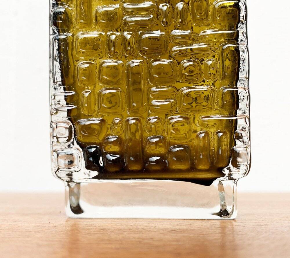 Brutalist bubble glass vase from the German space age mid-century by Emil Funke for Gral, 1960s.