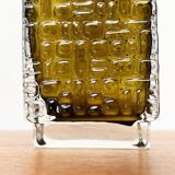 Brutalist bubble glass vase from the German space age mid-century by Emil Funke for Gral, 1960s.