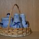 Ensemble salière poivrière en grès bleu d'Alsace.