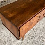Vintage low row in flame walnut, by G N B , Circa 60