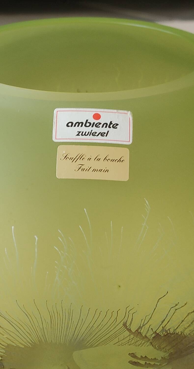 Handmade ball vase. Ambiente Zwiesel. Artistic look. 17x20cm