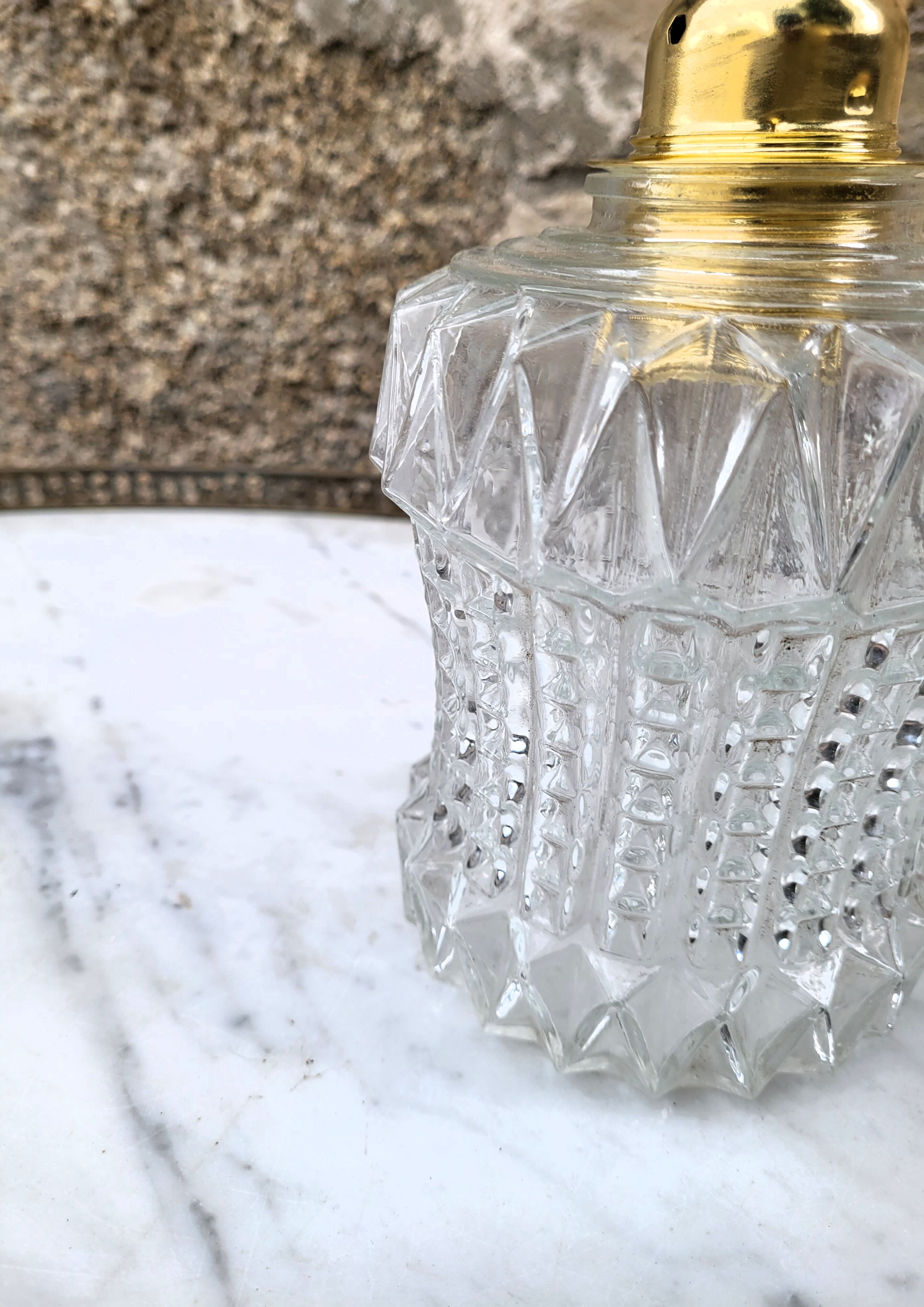 Brass and moulded glass sconce