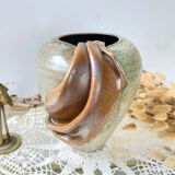 Vintage stoneware vase with draped effect glaze