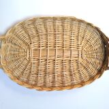 Duo of braided wicker trays
