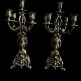 Paire de candélabres en bronze