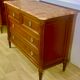 Commode de style Louis XVI, 4 tiroirs, marbre rose