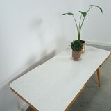 Coffee table vintage with white grey formica top