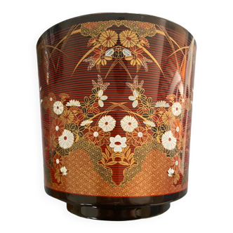 Cache pot vide poche design déco Japon fleurs art nouveau