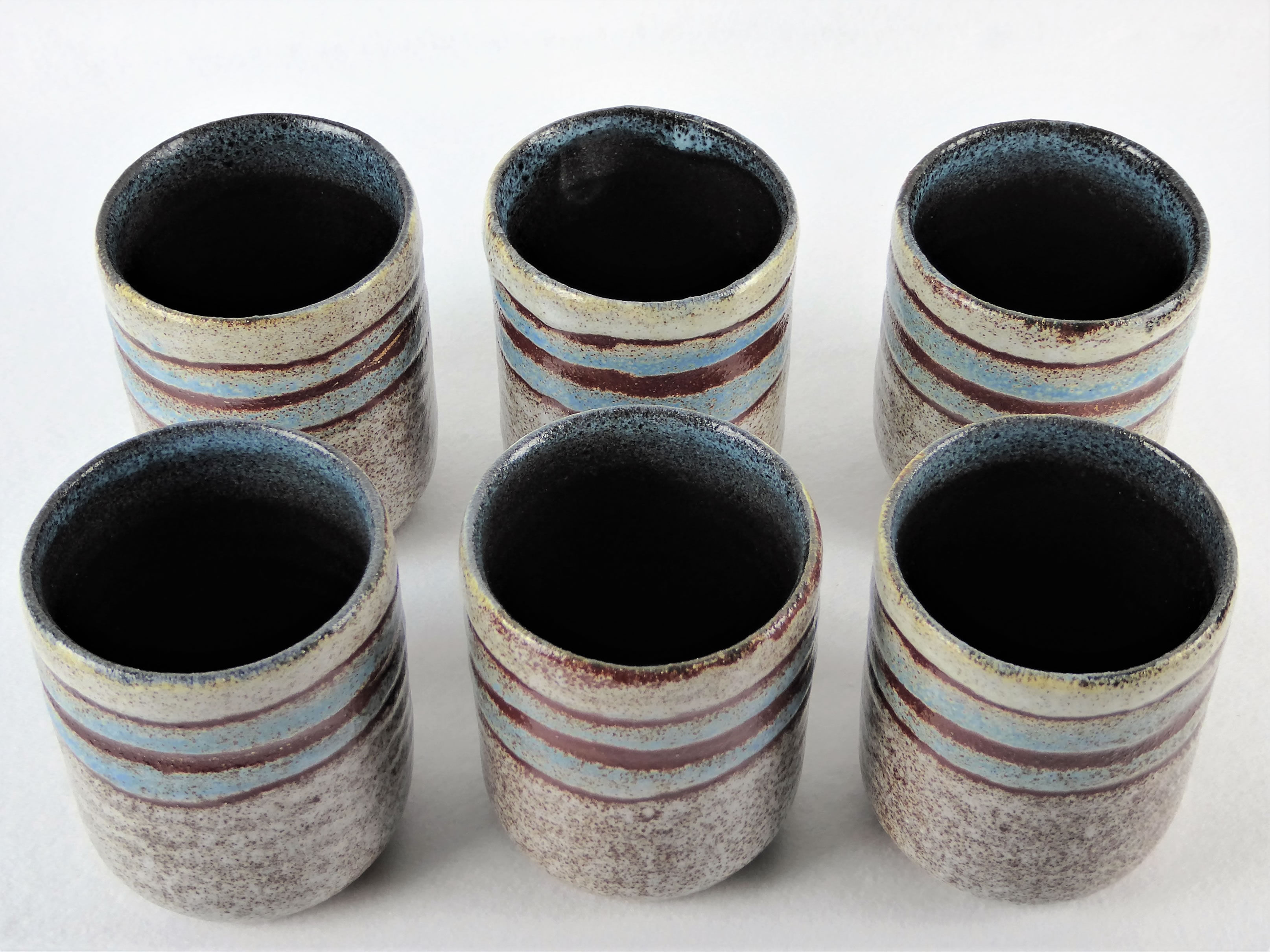 6 Accolay ceramic cups, 1950