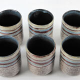 6 Accolay ceramic cups, 1950