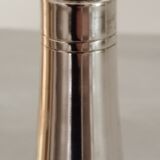 Liquor service crystal carafe glasses silver metal