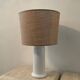 Vintage ceramic lamp and woven lampshade