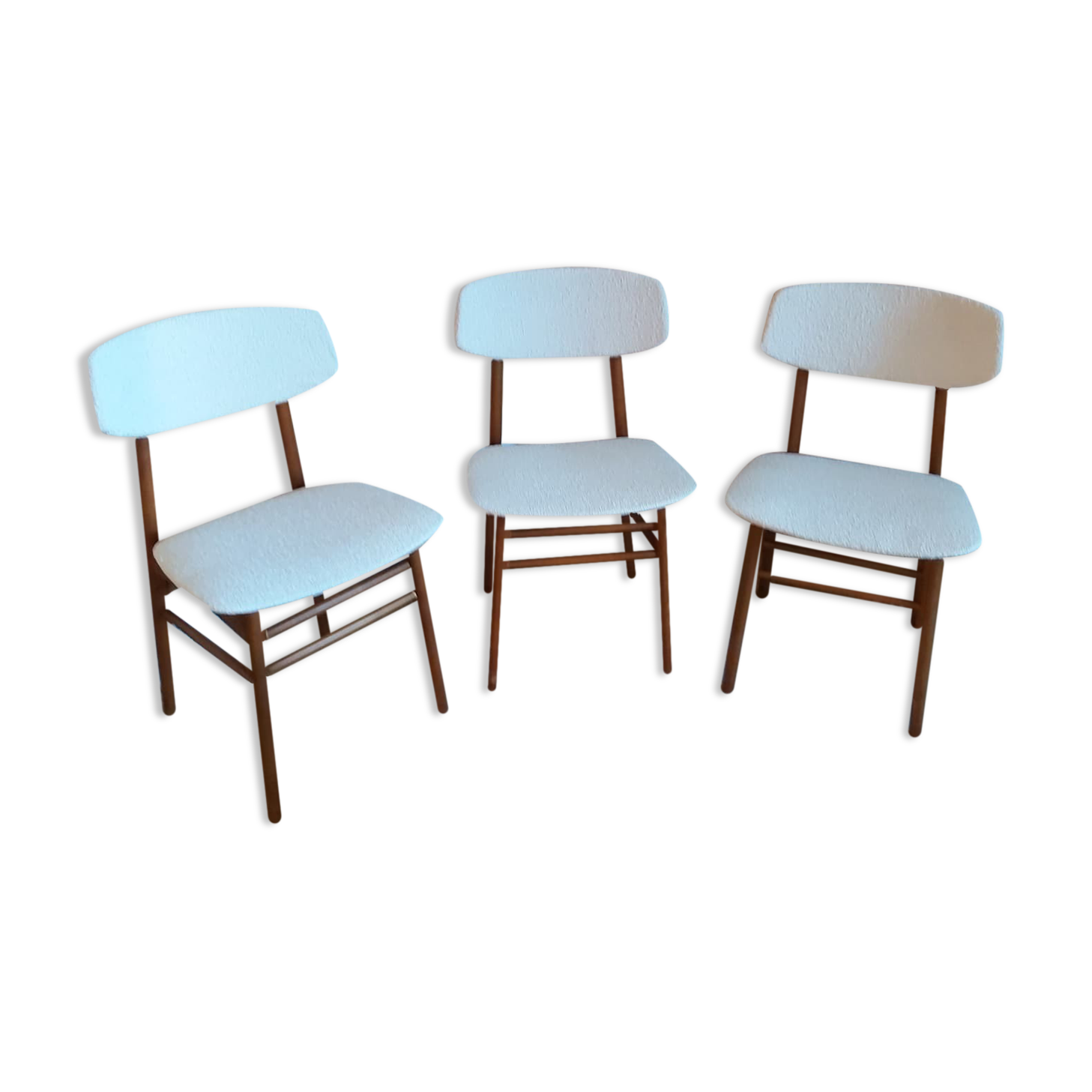 Série de 3 chaises scandinaves vintage